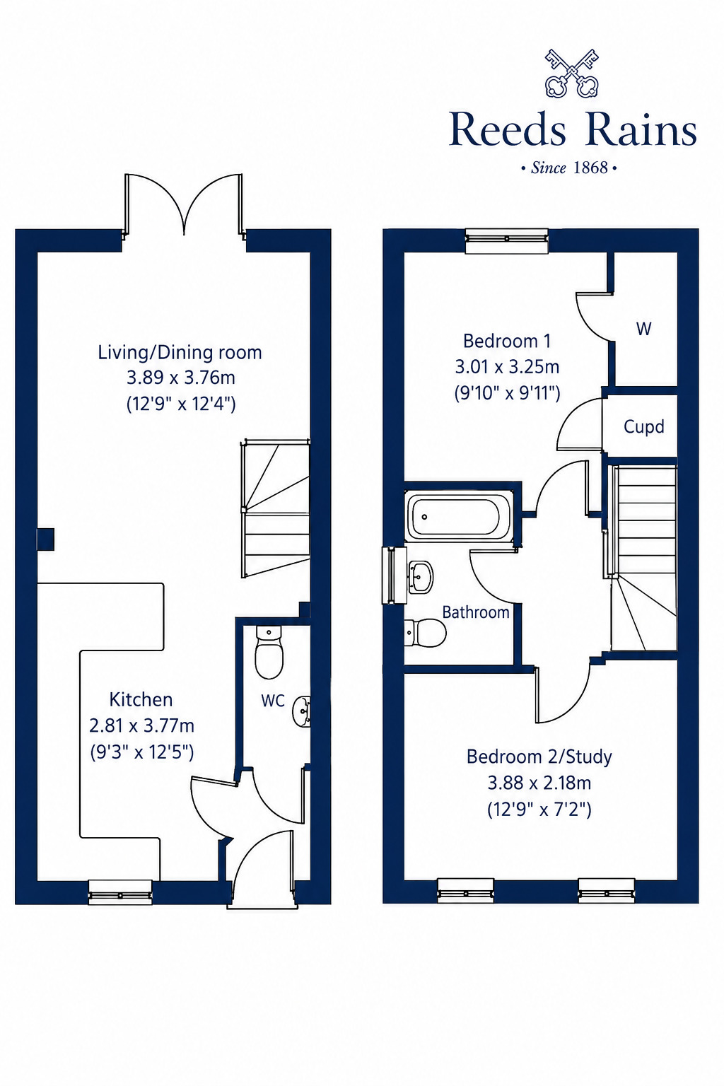 Floorplan of 2 bedroom Semi Detached House for sale, Trinity Park, Hull, East Yorkshire, HU4