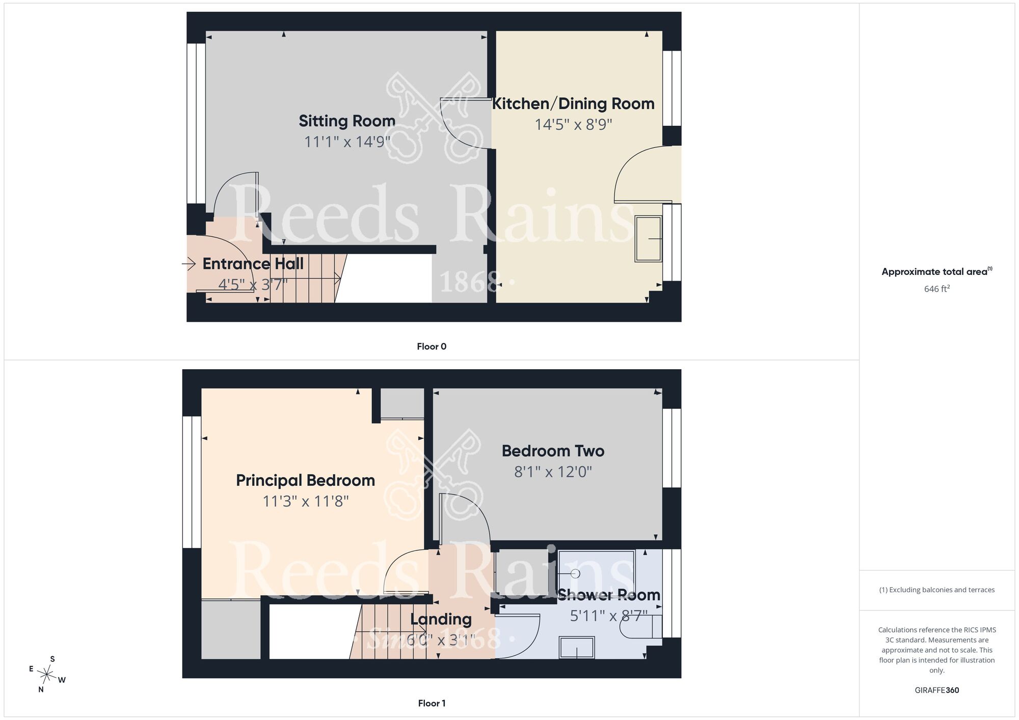 Floorplan of 2 bedroom End Terrace House for sale, Convent Court, Hull, East Yorkshire, HU5