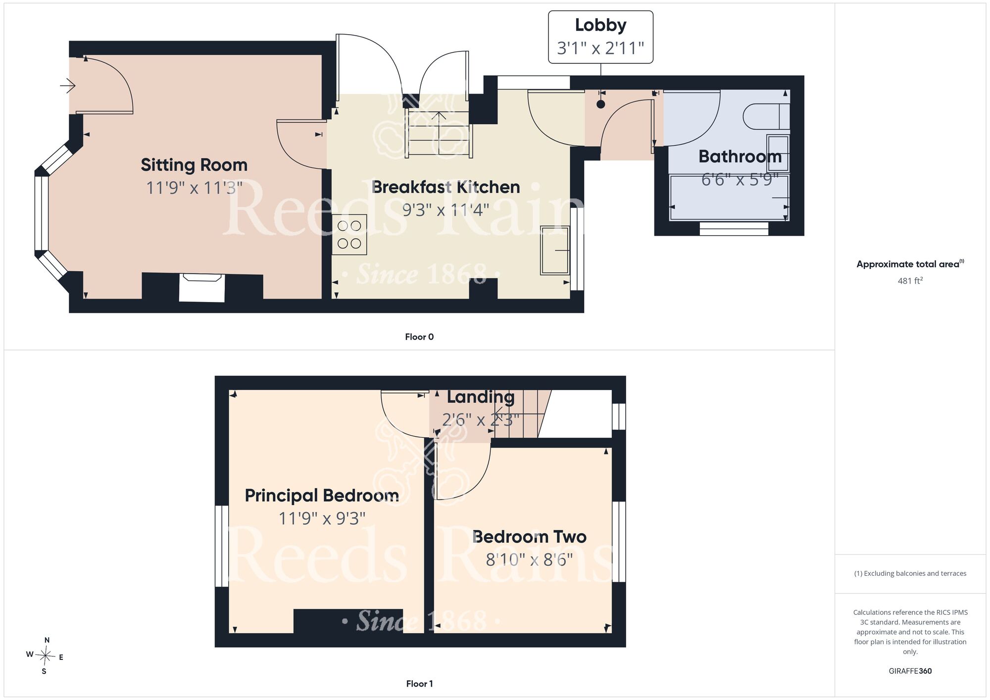Floorplan of 2 bedroom Mid Terrace House for sale, Leonards Avenue, Alexandra Road, East Yorkshire, HU5