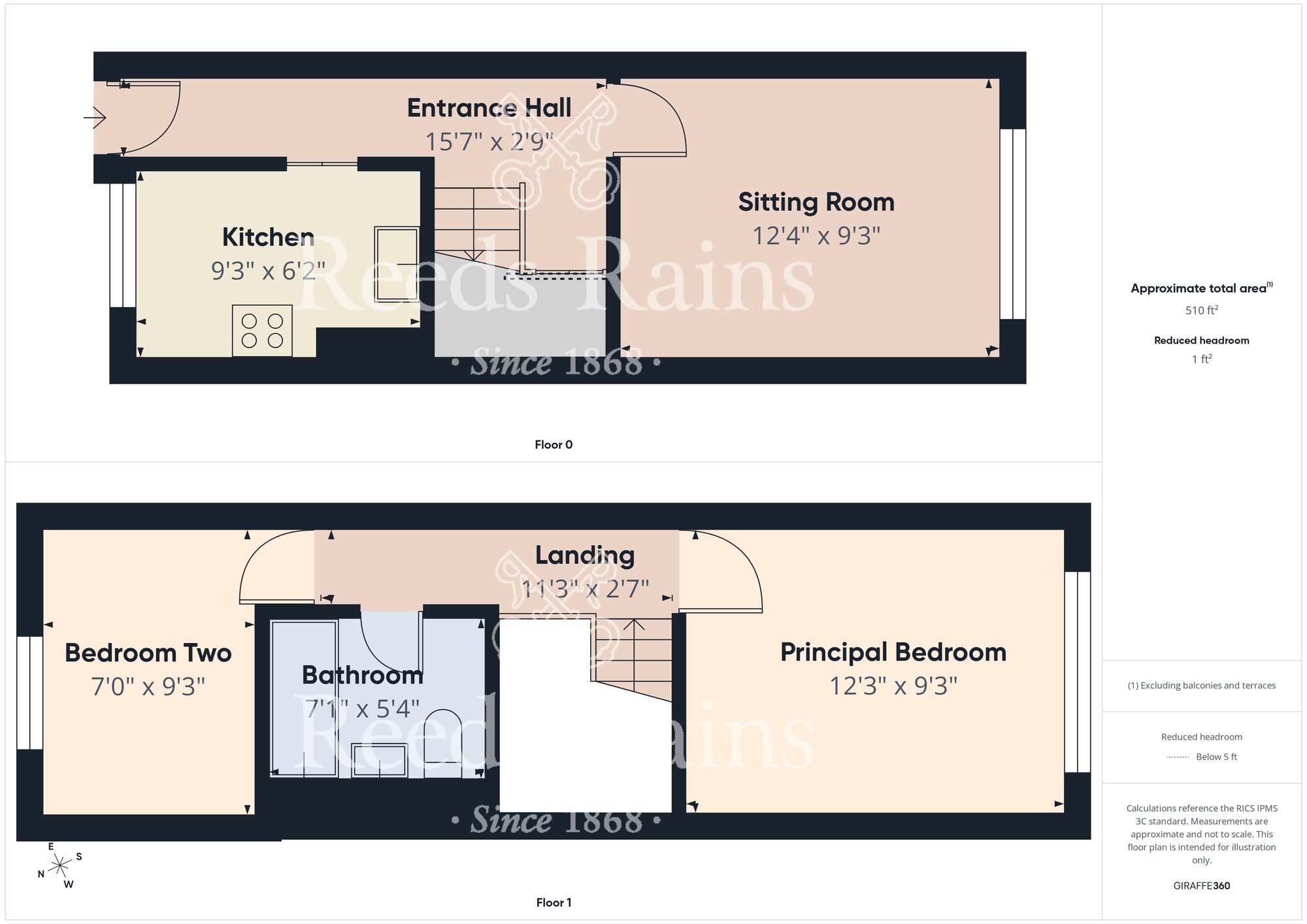 Floorplan of 2 bedroom Flat for sale, Compass Road, Hull, East Yorkshire, HU6