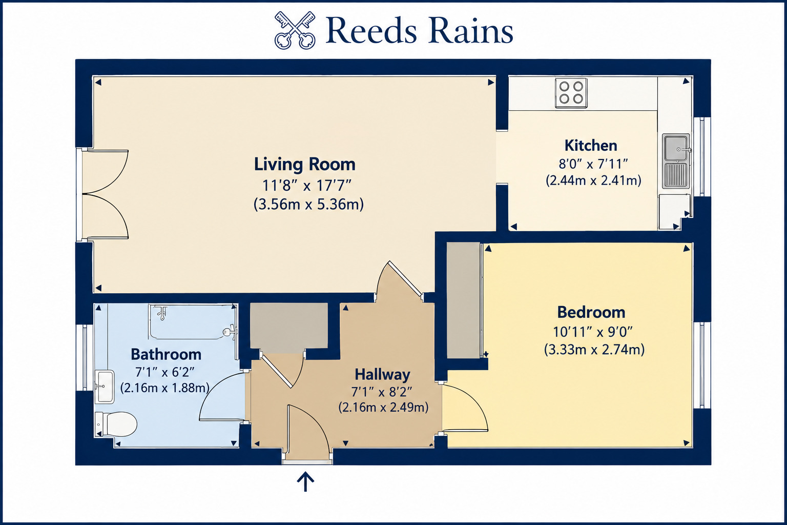 Floorplan of 1 bedroom Flat for sale, Kingston Wharf, Kingston Street, East Yorkshire, HU1