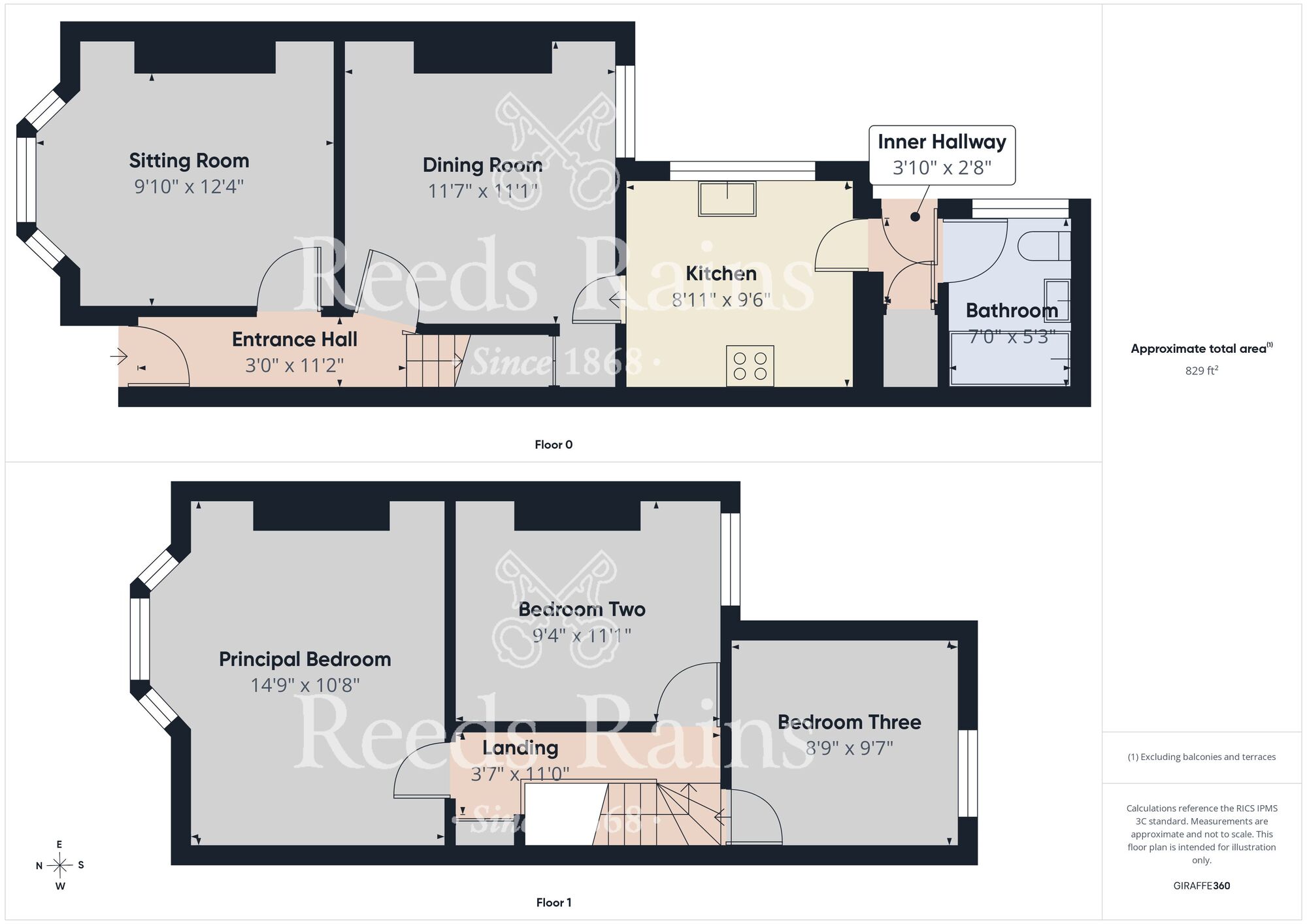 Floorplan of 3 bedroom End Terrace House to rent, Goddard Avenue, Hull, East Yorkshire, HU5