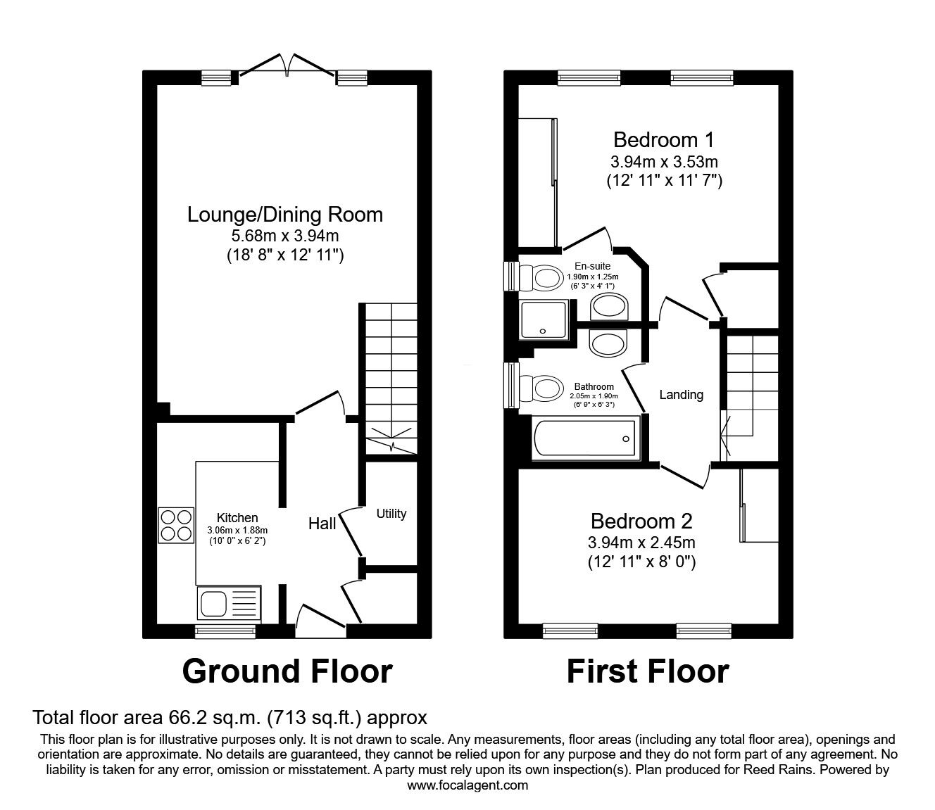 Floorplan of 2 bedroom Mid Terrace House for sale, Fields Farm Road, Hyde, Greater Manchester, SK14