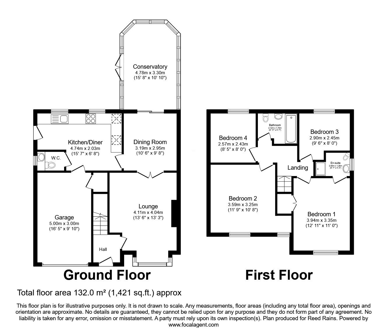 Floorplan of 4 bedroom Detached House for sale, Pentland Way, Hyde, Greater Manchester, SK14