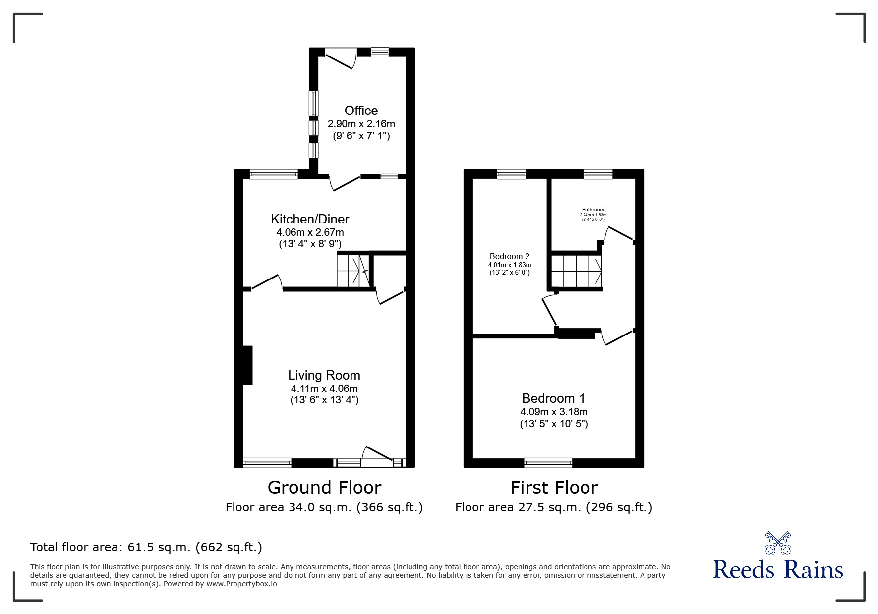 Floorplan of 2 bedroom End Terrace House for sale, Lodge Lane, Hyde, Greater Manchester, SK14