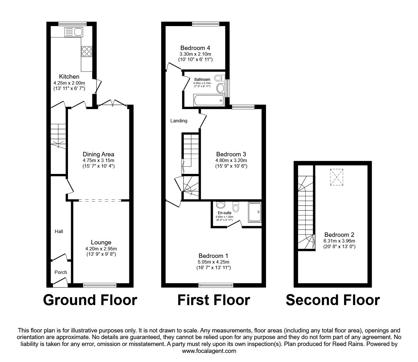 Floorplan of 4 bedroom Mid Terrace House for sale, Haughton Green Road, Denton, Greater Manchester, M34