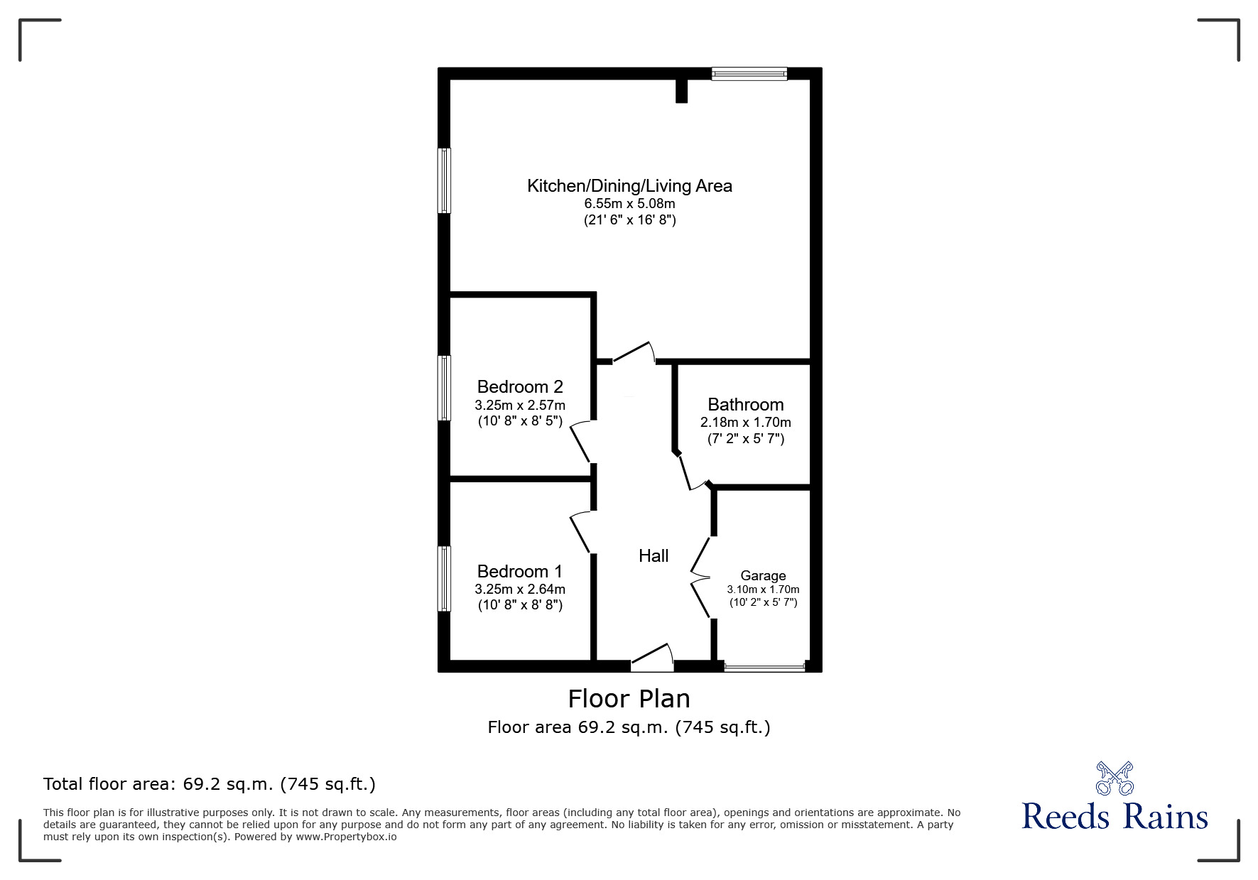 Floorplan of 2 bedroom  Flat for sale, Wordsworth Road, Denton, Greater Manchester, M34