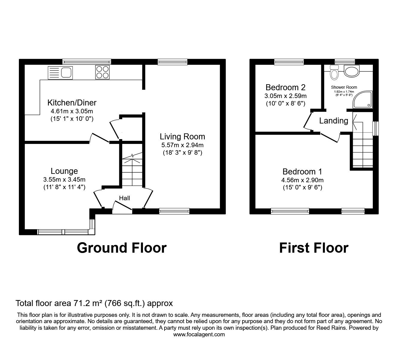 Floorplan of 2 bedroom Semi Detached House for sale, Milton Road, Audenshaw, Greater Manchester, M34