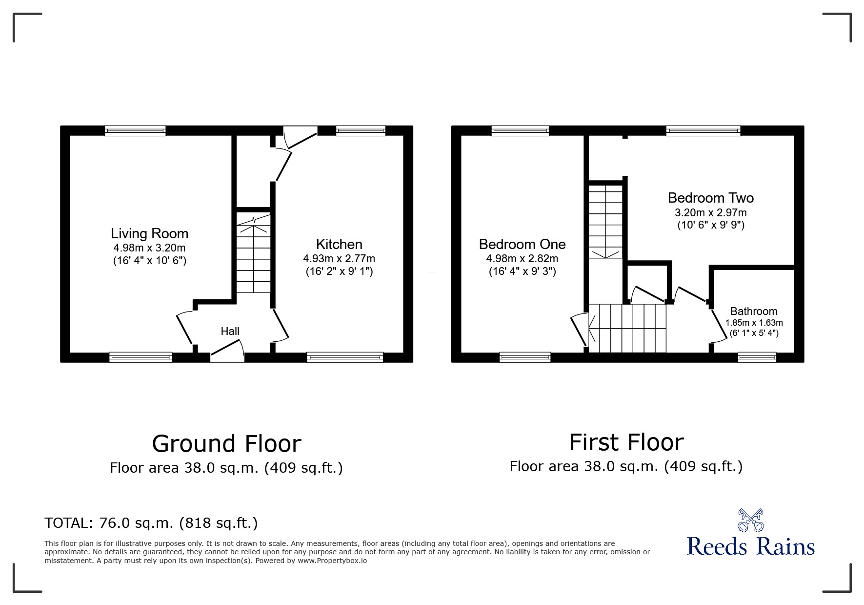 Floorplan of 2 bedroom End Terrace House for sale, Cheetham Fold Road, Hyde, Greater Manchester, SK14