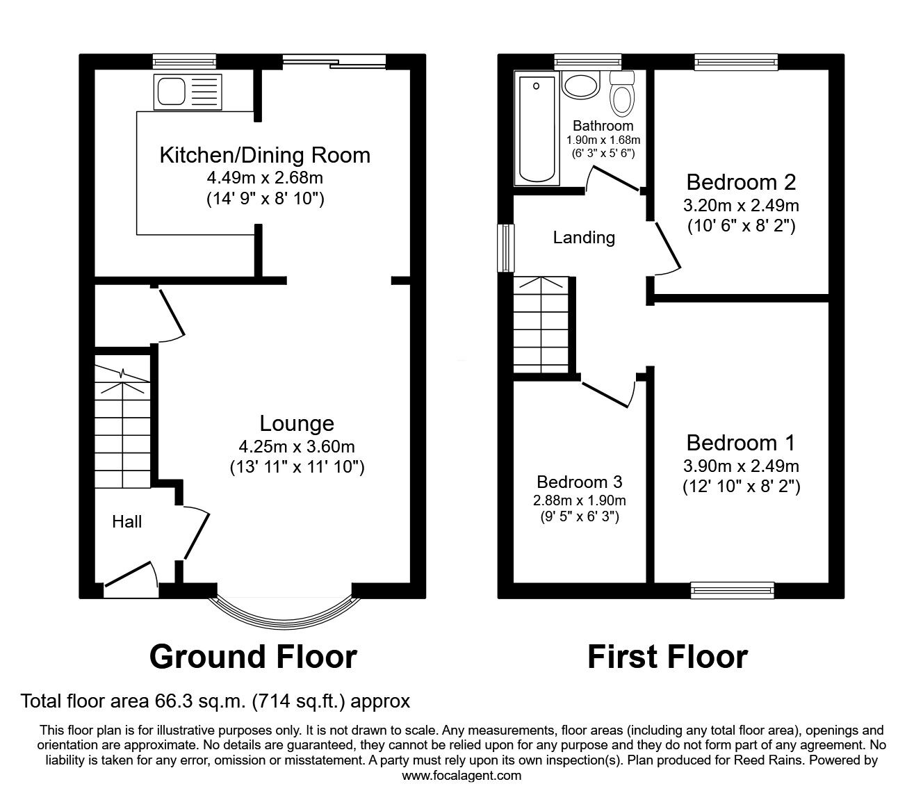 Floorplan of 3 bedroom Semi Detached House for sale, Mountroyal Close, Hyde, Greater Manchester, SK14