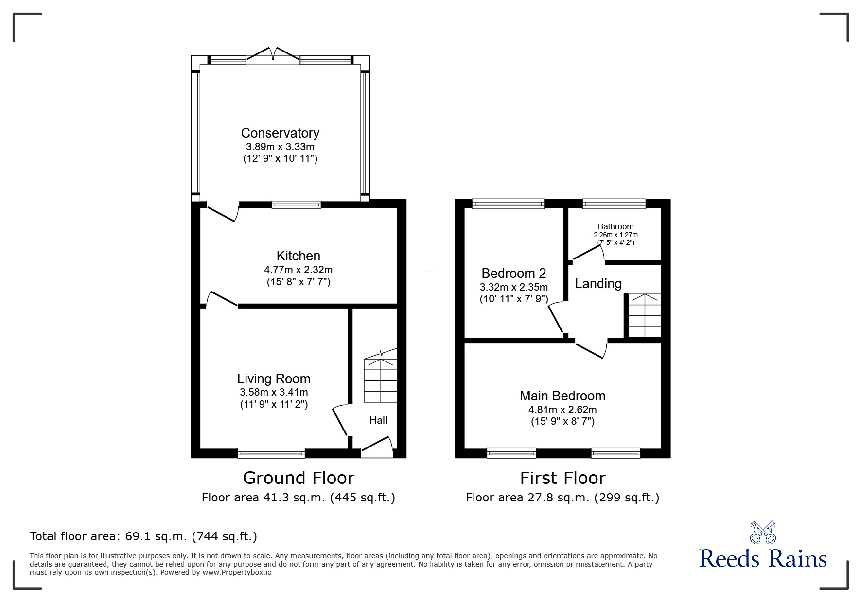 Floorplan of 2 bedroom End Terrace House for sale, Bradwen Close, Denton, Greater Manchester, M34
