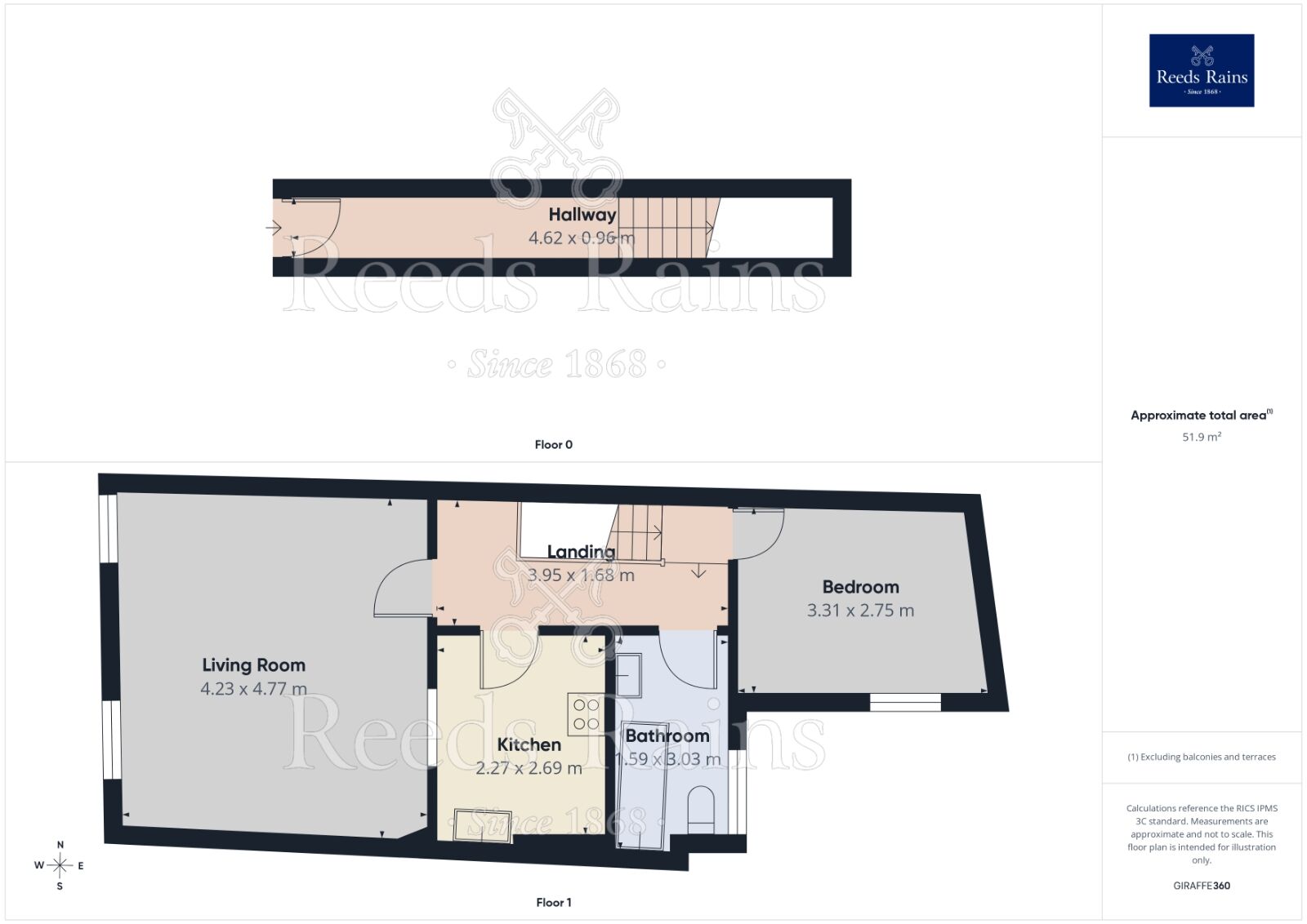 Floorplan of 1 bedroom Flat to rent, Market Street, Mottram, Greater Manchester, SK14