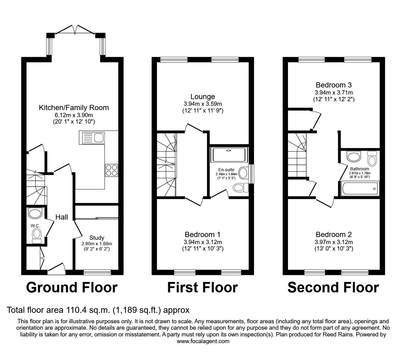 Floorplan of 4 bedroom Semi Detached House for sale, Pudding Lane, Hyde, Greater Manchester, SK14