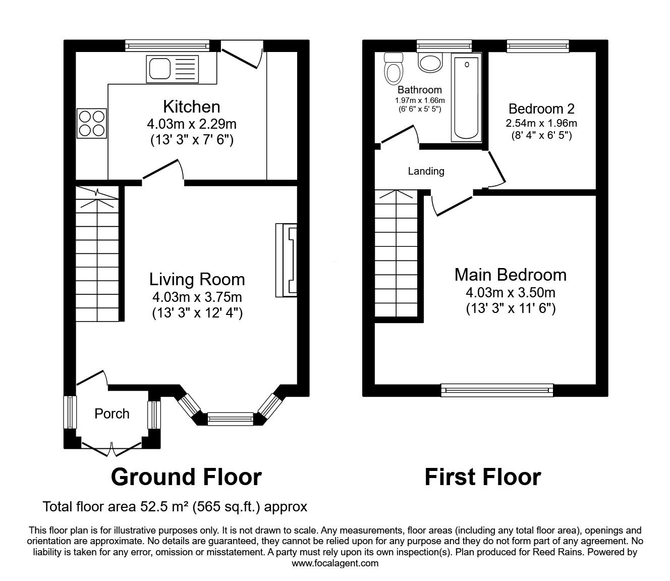 Floorplan of 2 bedroom End Terrace House for sale, Ashley Street, Hyde, Greater Manchester, SK14