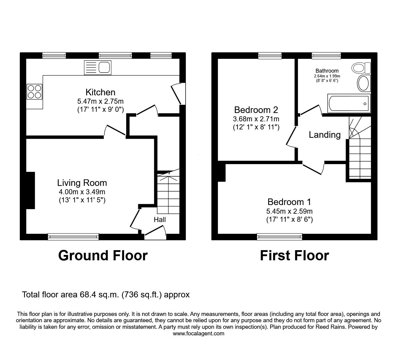 Floorplan of 2 bedroom Semi Detached House for sale, Rothesay Avenue, Dukinfield, Greater Manchester, SK16
