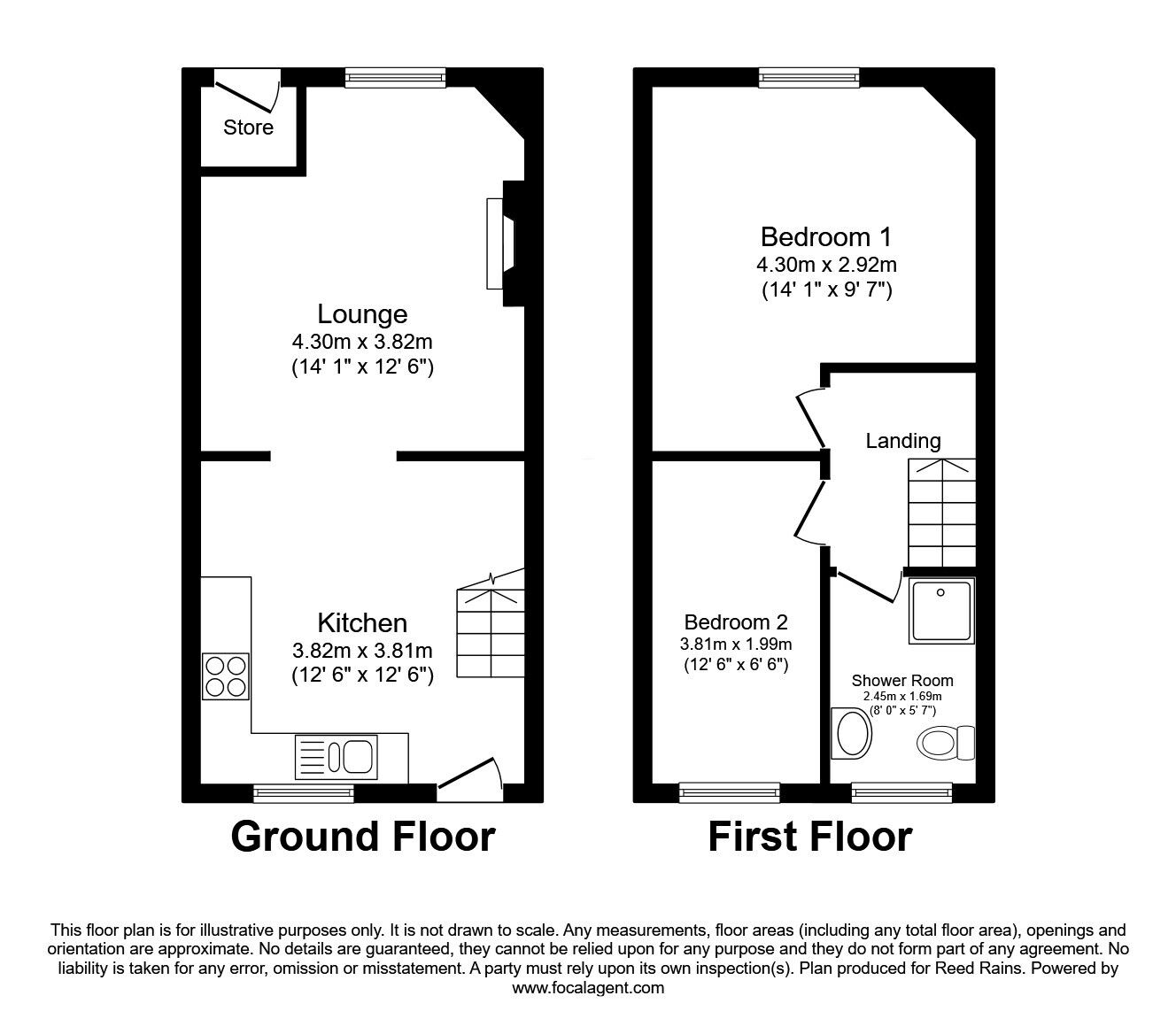 Floorplan of 2 bedroom End Terrace House for sale, Martin Street, Hyde, Greater Manchester, SK14