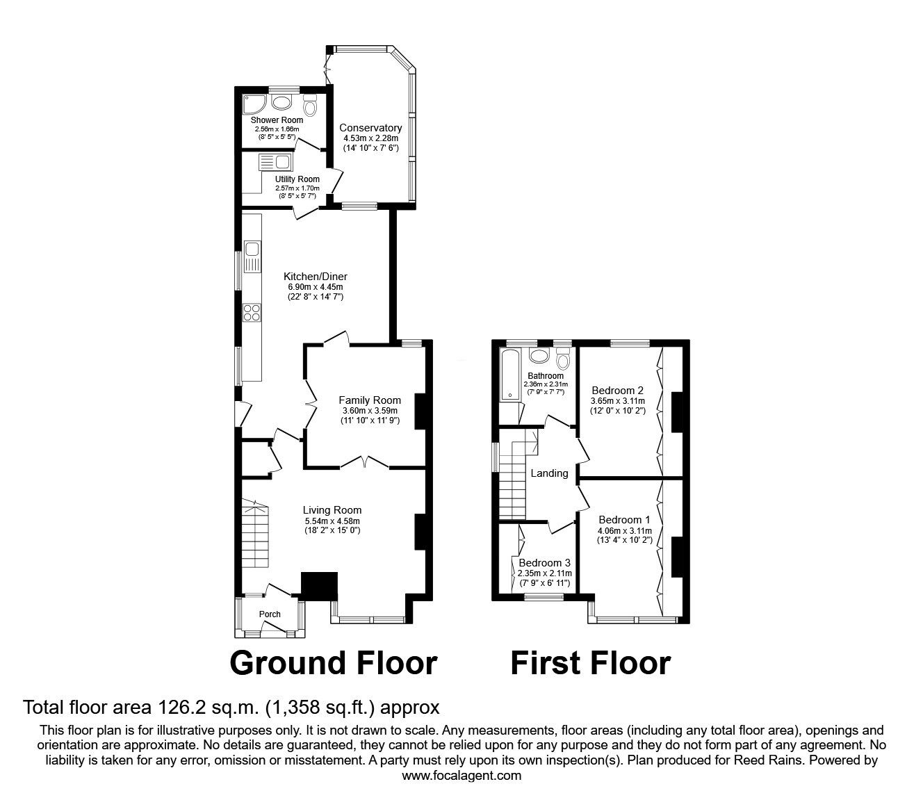 Floorplan of 3 bedroom Semi Detached House for sale, Hulme Road, Denton, Greater Manchester, M34