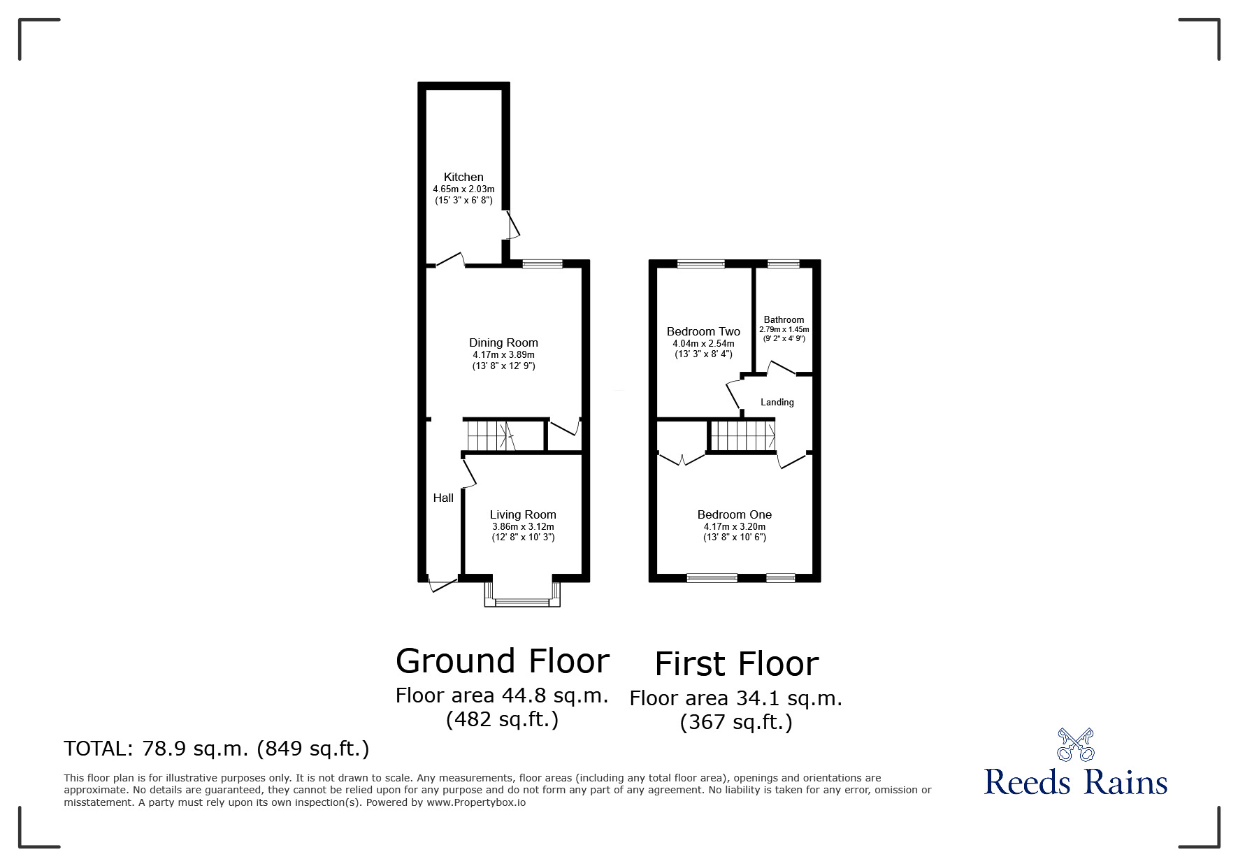 Floorplan of 2 bedroom Mid Terrace House for sale, Clarendon Road, Hyde, Greater Manchester, SK14