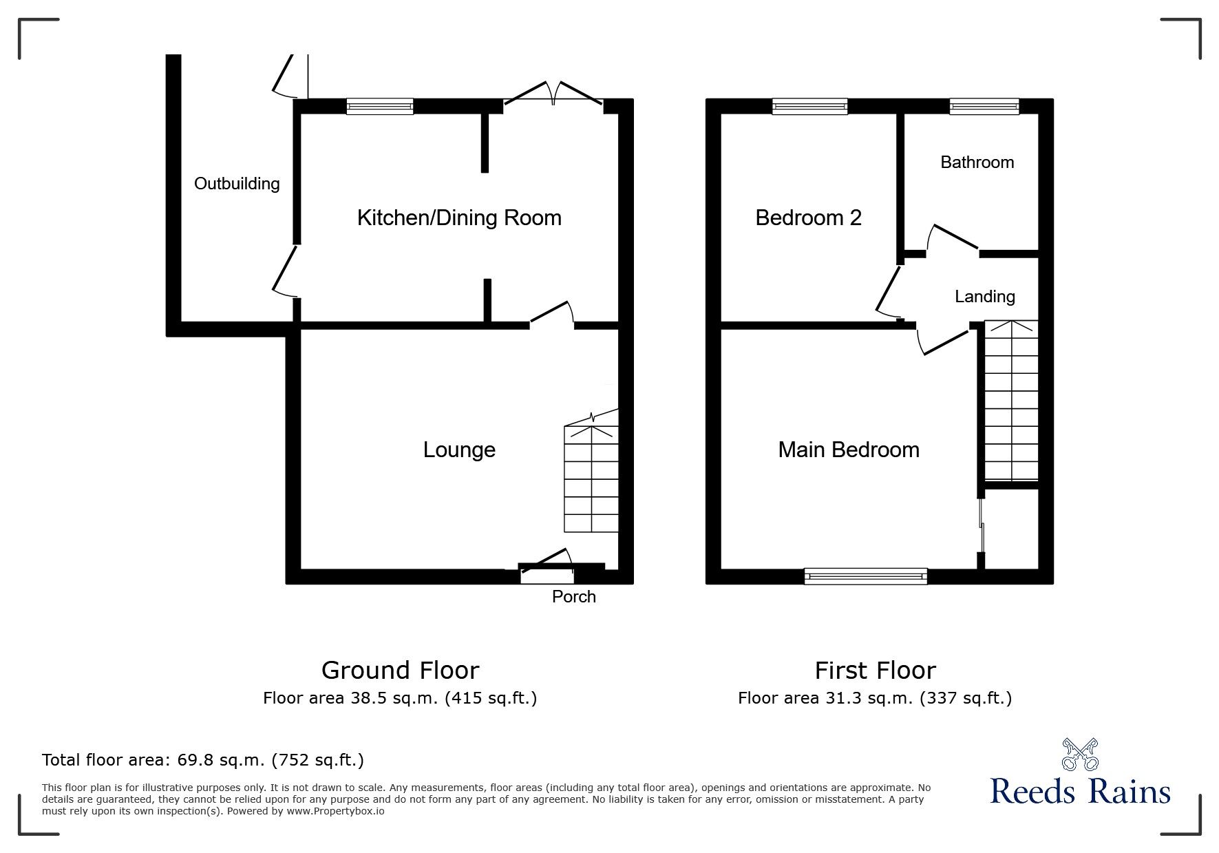 Floorplan of 2 bedroom End Terrace House for sale, Bradley Green Road, Hyde, Greater Manchester, SK14