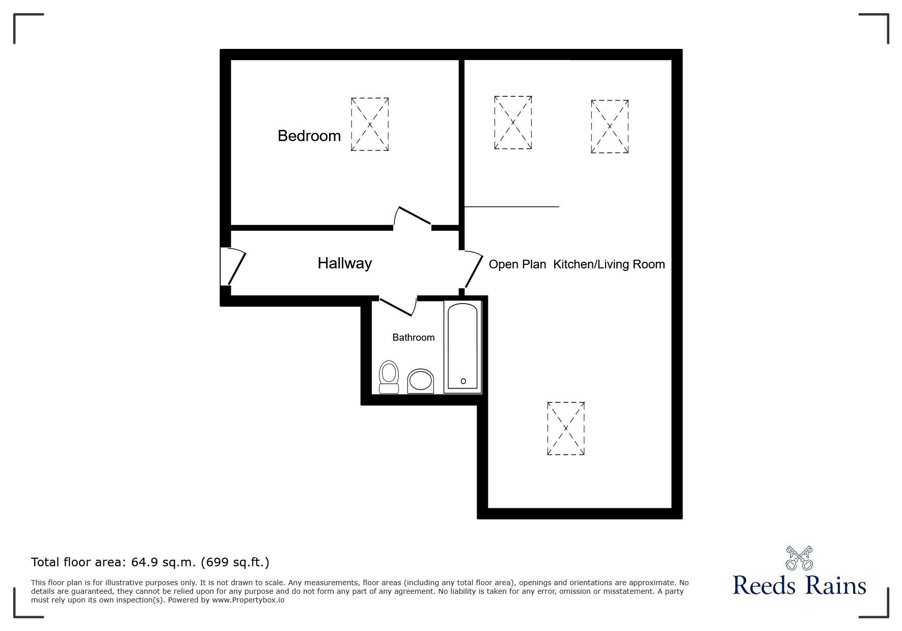 Floorplan of 1 bedroom  Flat for sale, Markham Street, Hyde, Greater Manchester, SK14