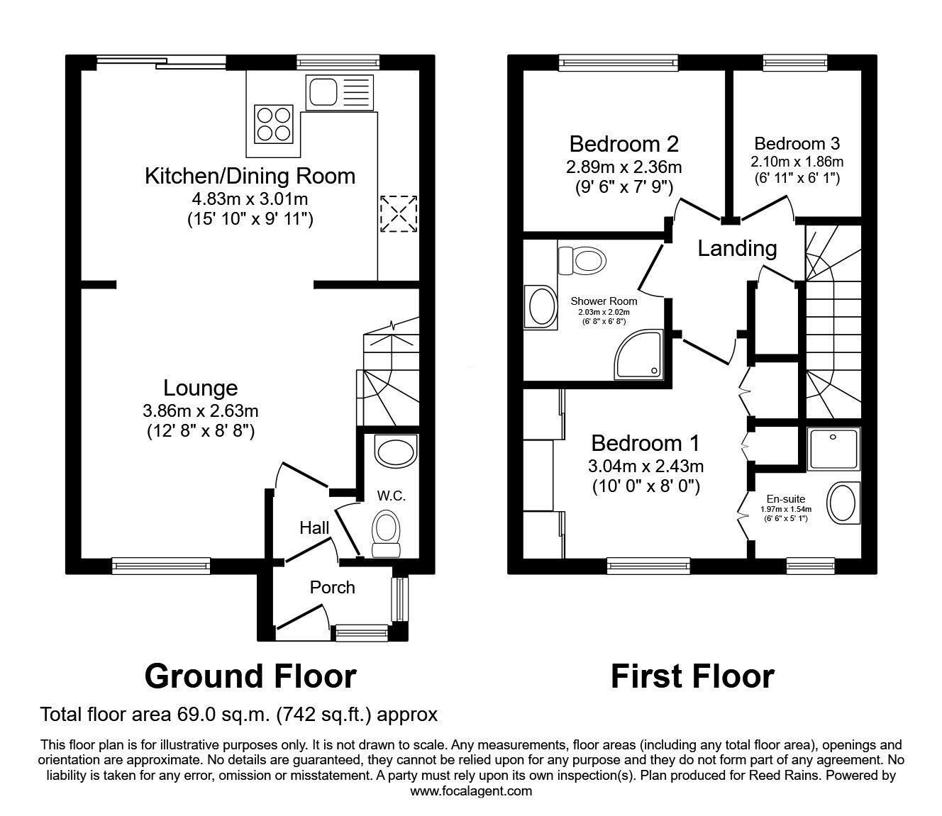 Floorplan of 3 bedroom Semi Detached House for sale, Barmhouse Mews, Hyde, Greater Manchester, SK14