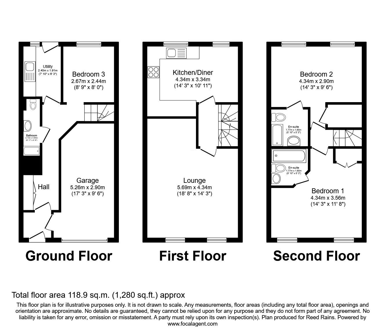 Floorplan of 3 bedroom Mid Terrace House for sale, Ann Street, Hyde, Greater Manchester, SK14