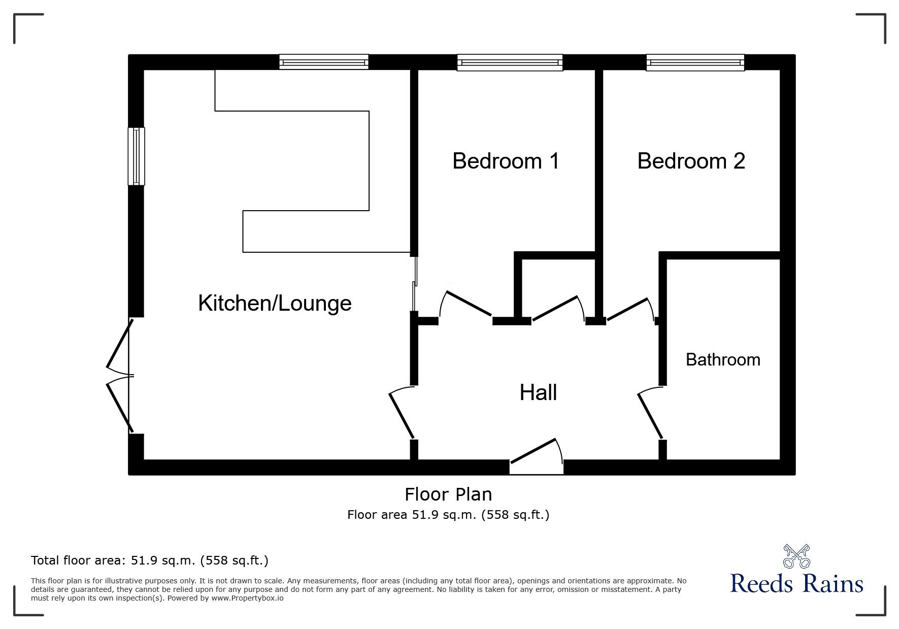 Floorplan of 2 bedroom  Flat for sale, Ridling Lane, Hyde, Greater Manchester, SK14