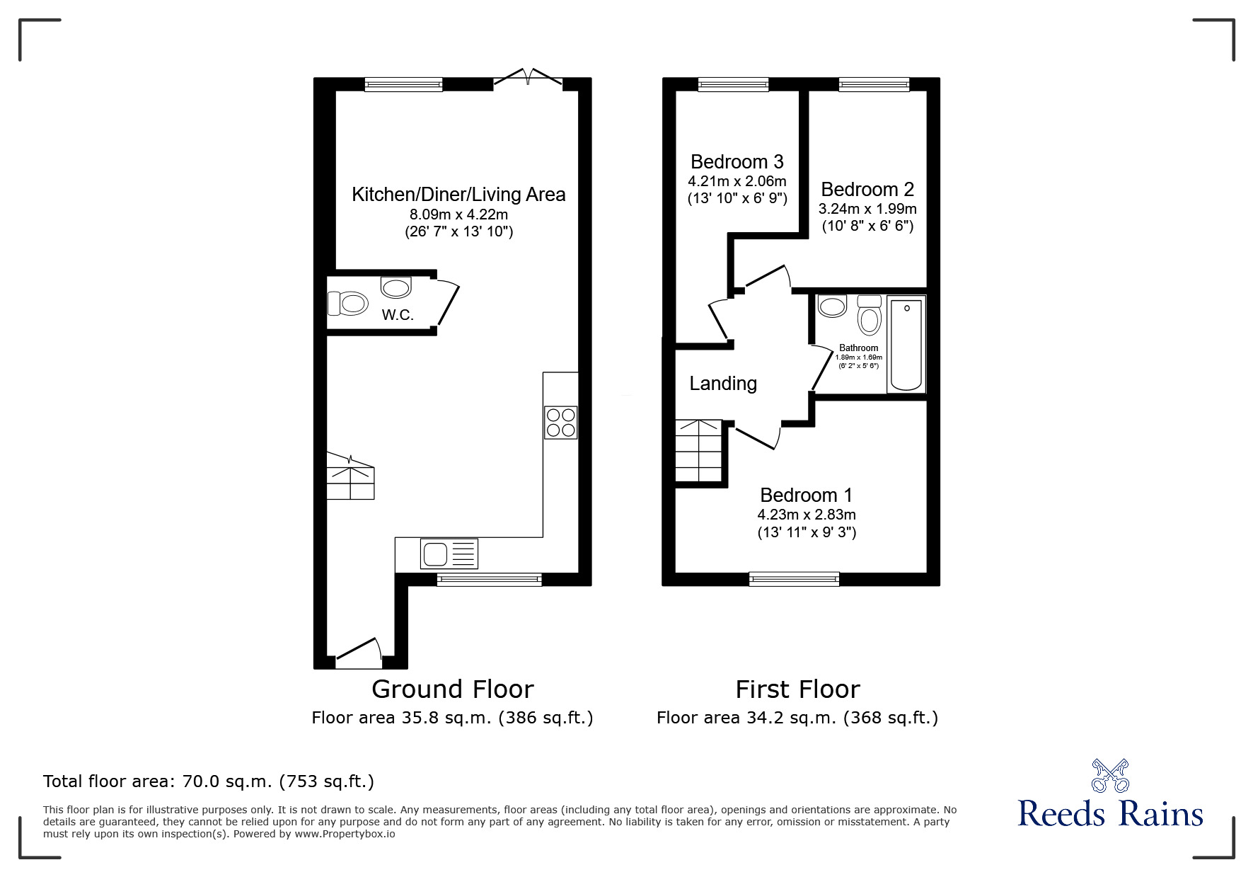 Floorplan of 3 bedroom Semi Detached House to rent, Tib Street, Denton, Greater Manchester, M34