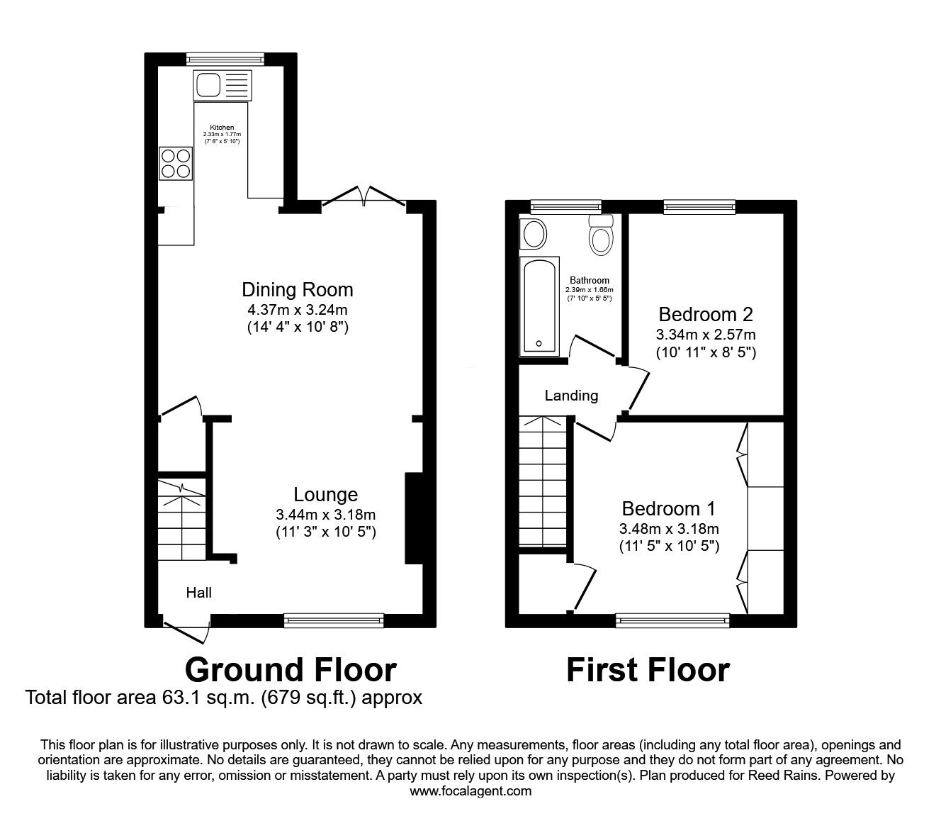 Floorplan of 2 bedroom Mid Terrace House for sale, High Street, Hyde, Greater Manchester, SK14