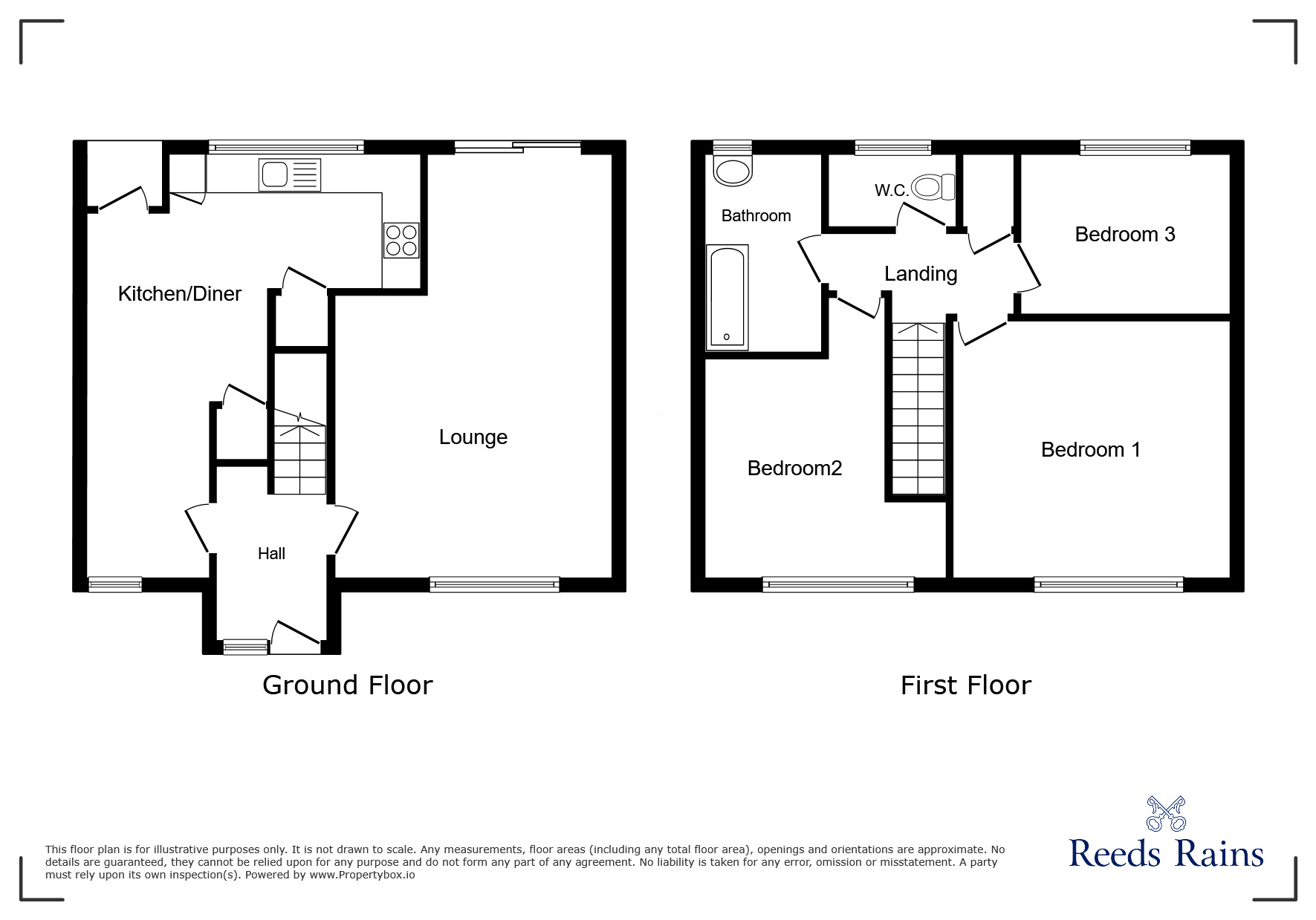 Floorplan of 3 bedroom Mid Terrace House to rent, Shakespeare Avenue, Denton, Greater Manchester, M34