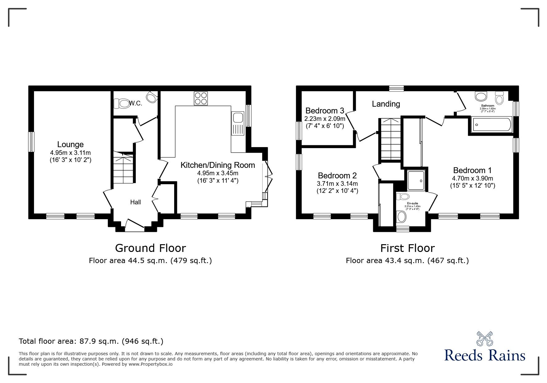 Floorplan of 3 bedroom Detached House for sale, Pudding Lane, Hyde, Greater Manchester, SK14