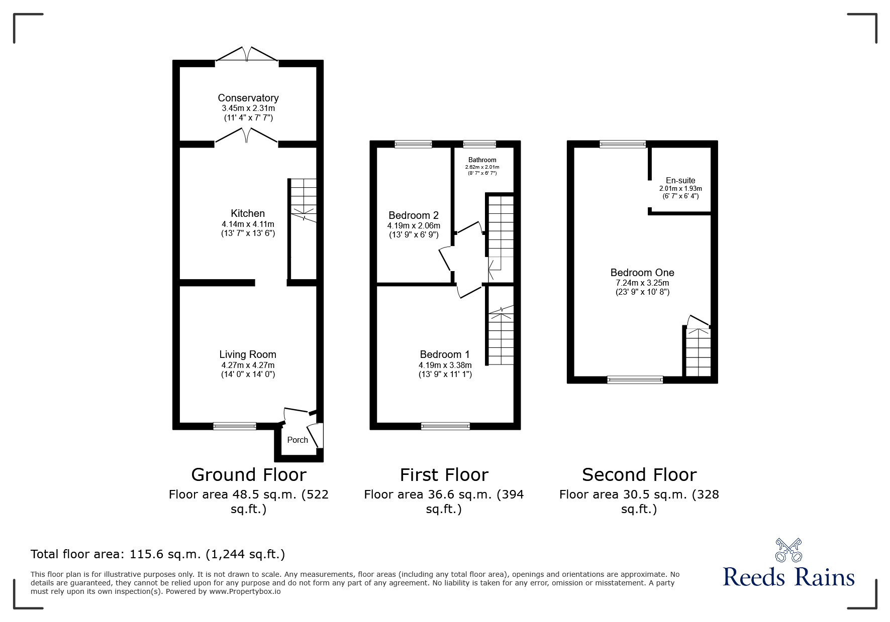 Floorplan of 3 bedroom Mid Terrace House for sale, Two Trees Lane, Denton, Greater Manchester, M34