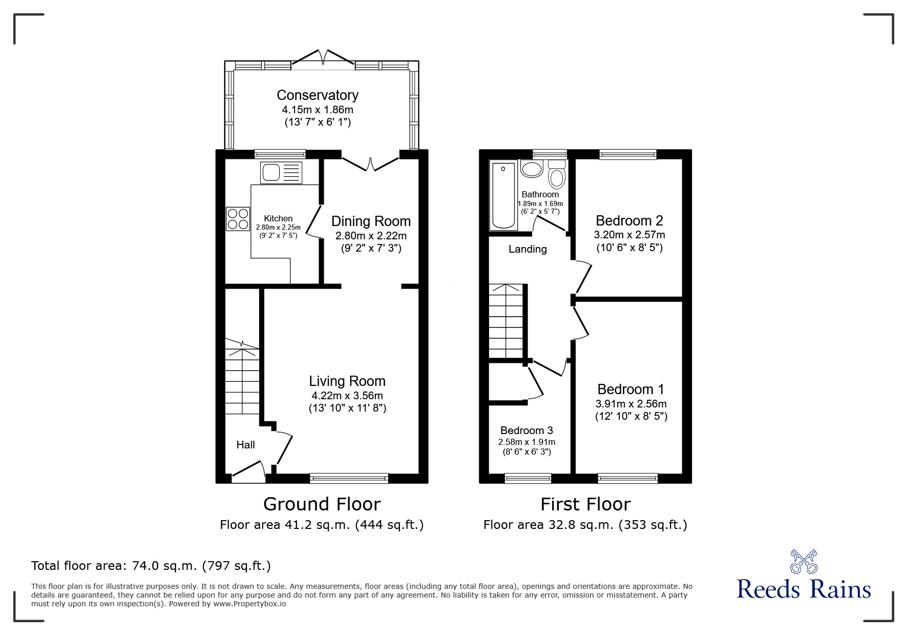 Floorplan of 3 bedroom Semi Detached House for sale, Queenhill Drive, Hyde, Greater Manchester, SK14