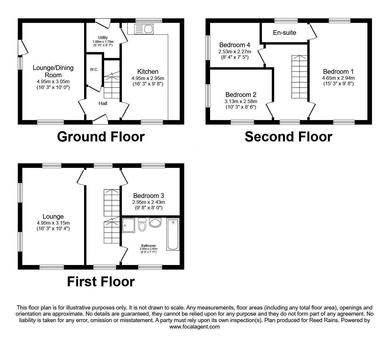 Floorplan of 4 bedroom Detached House for sale, Woodland View, Hyde, Greater Manchester, SK14