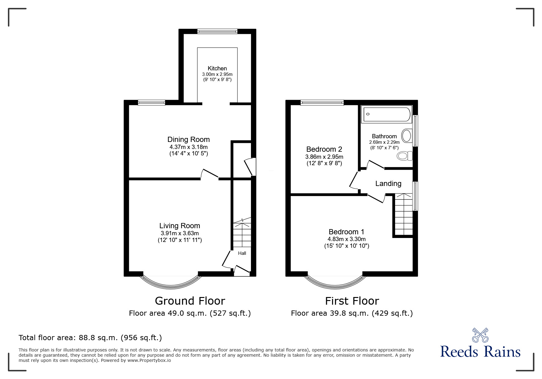 Floorplan of 2 bedroom Semi Detached House for sale, Lodge Lane, Hyde, Greater Manchester, SK14