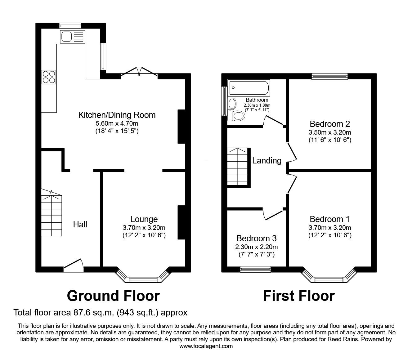Floorplan of 3 bedroom Semi Detached House for sale, Sandringham Road, Hyde, Greater Manchester, SK14