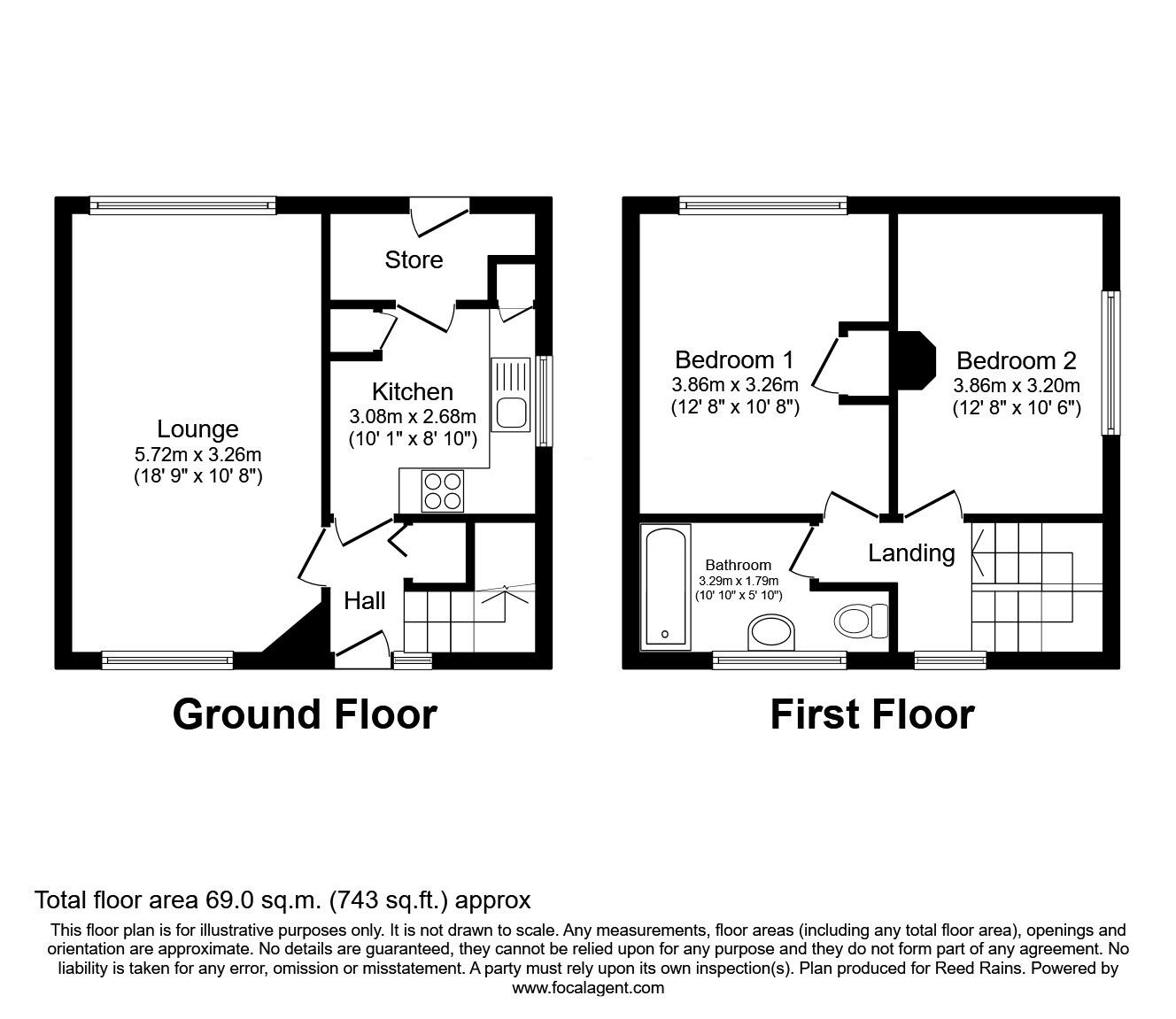 Floorplan of 2 bedroom End Terrace House for sale, Cambourne Road, Hyde, Greater Manchester, SK14