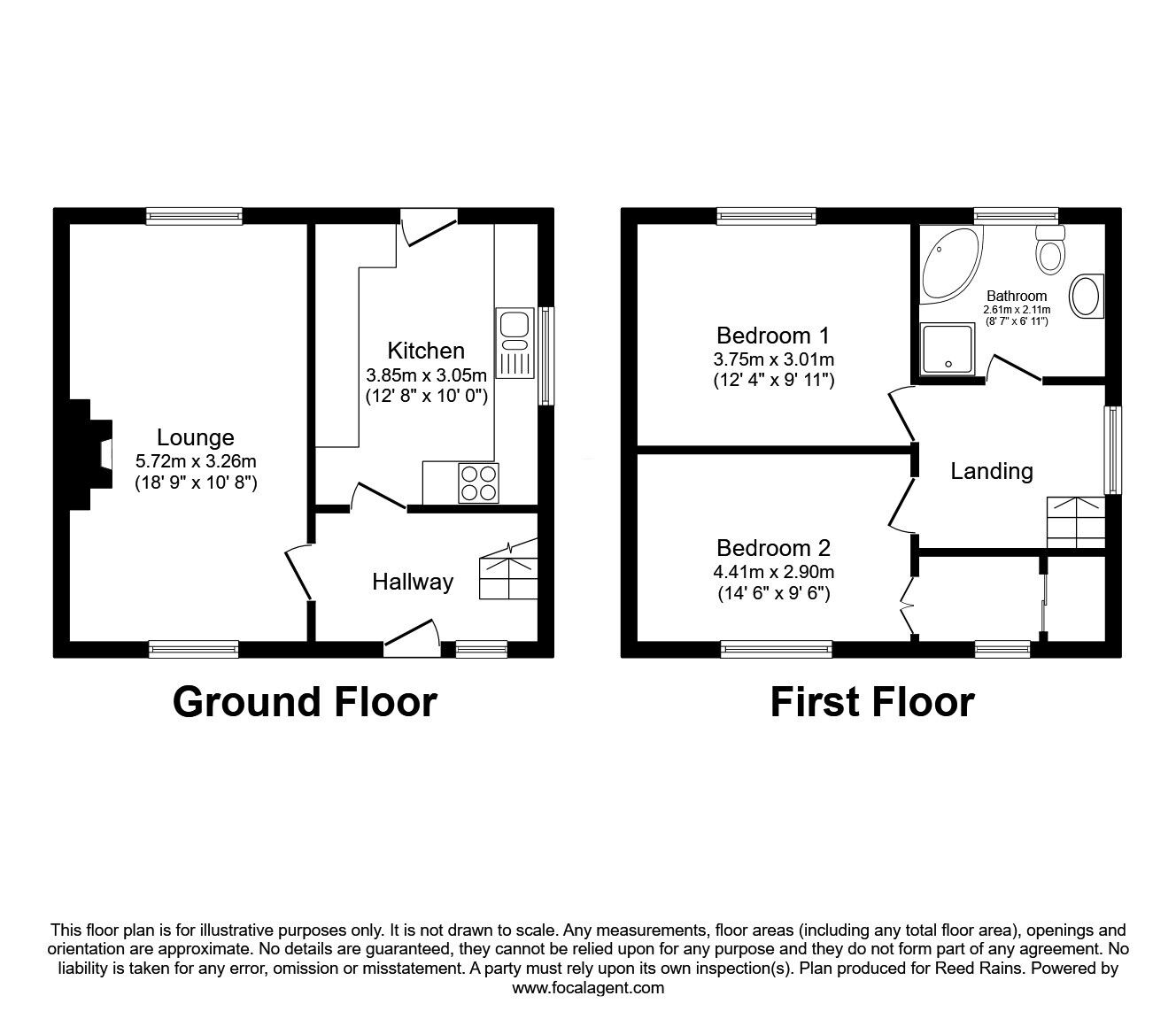 Floorplan of 2 bedroom Detached House for sale, Bowden Close, Hyde, Greater Manchester, SK14