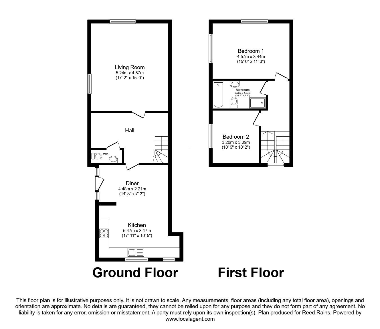 Floorplan of 2 bedroom End Terrace House for sale, Mottram Road, Hyde, Greater Manchester, SK14