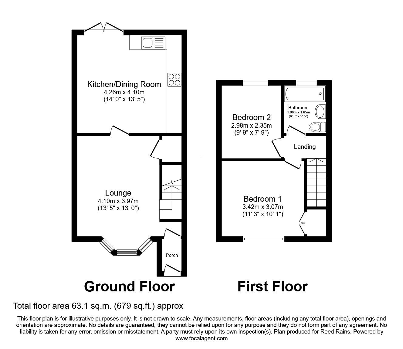 Floorplan of 2 bedroom Mid Terrace House for sale, Warwick Close, Dukinfield, Greater Manchester, SK16