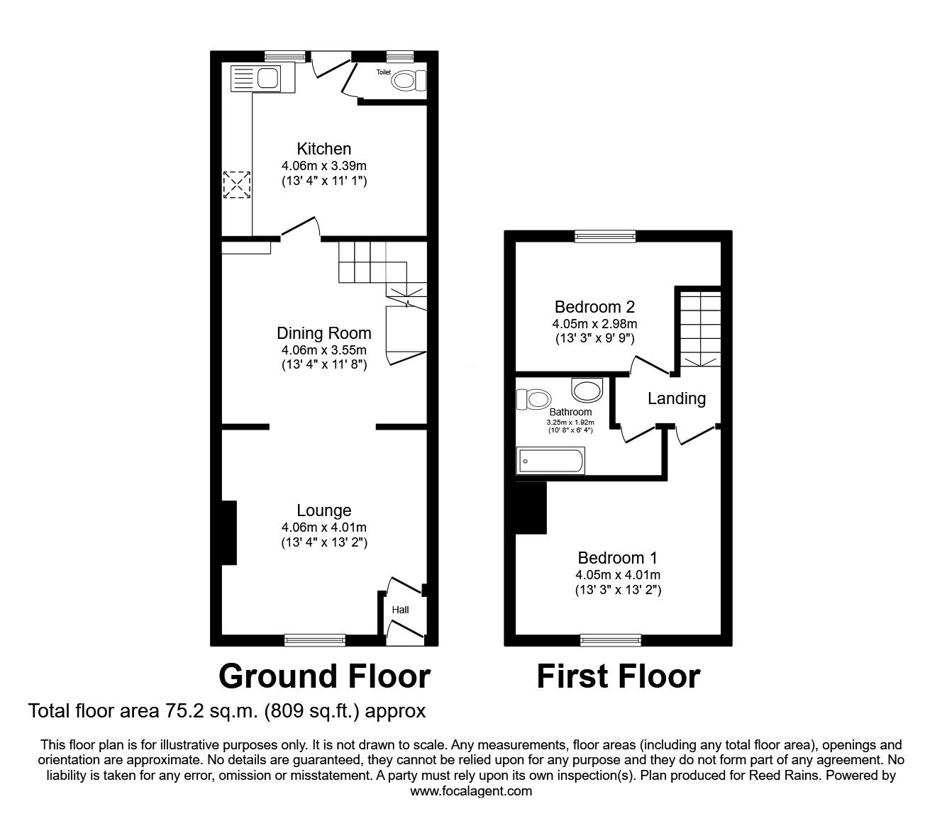 Floorplan of 2 bedroom Mid Terrace House for sale, Stockport Road, Hyde, Greater Manchester, SK14