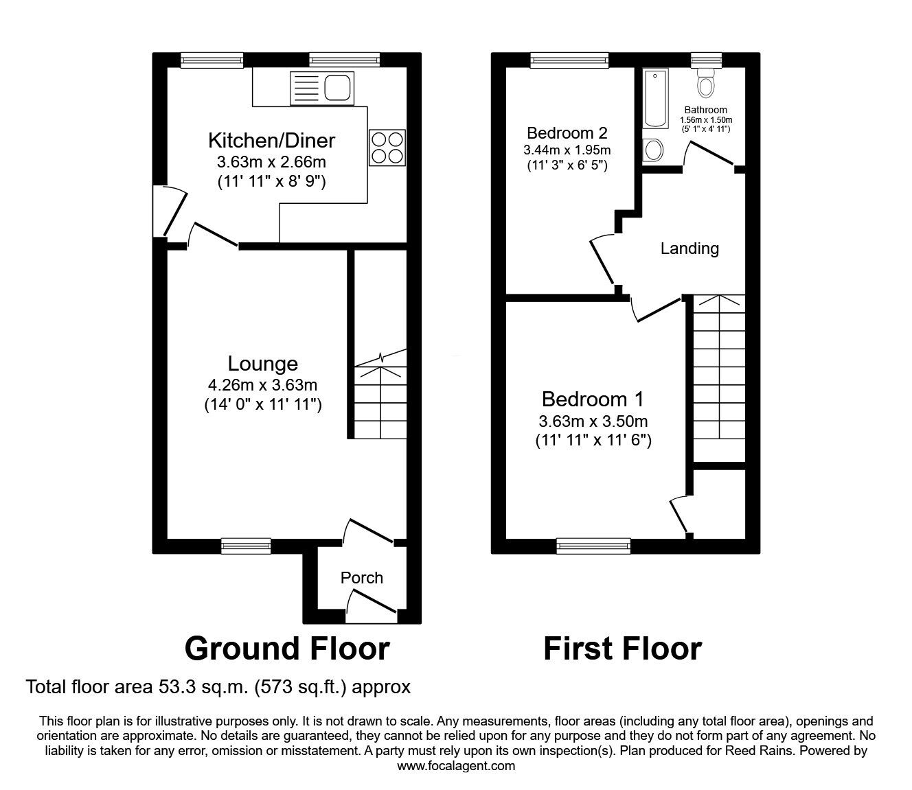 Floorplan of 2 bedroom Semi Detached House for sale, Ashlands Drive, Audenshaw, Greater Manchester, M34