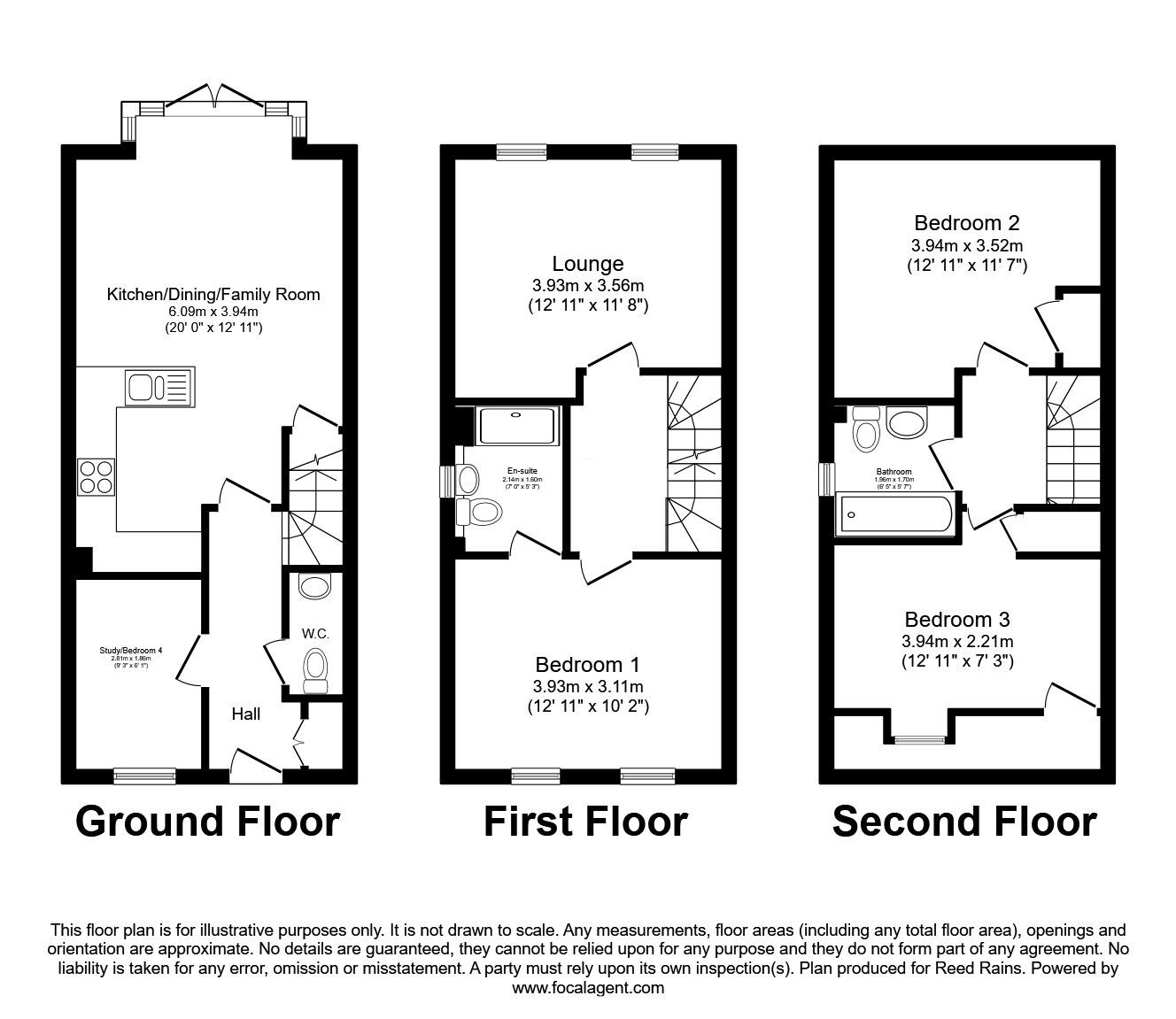 Floorplan of 4 bedroom Mid Terrace House for sale, Fields Farm Road, Hyde, Greater Manchester, SK14