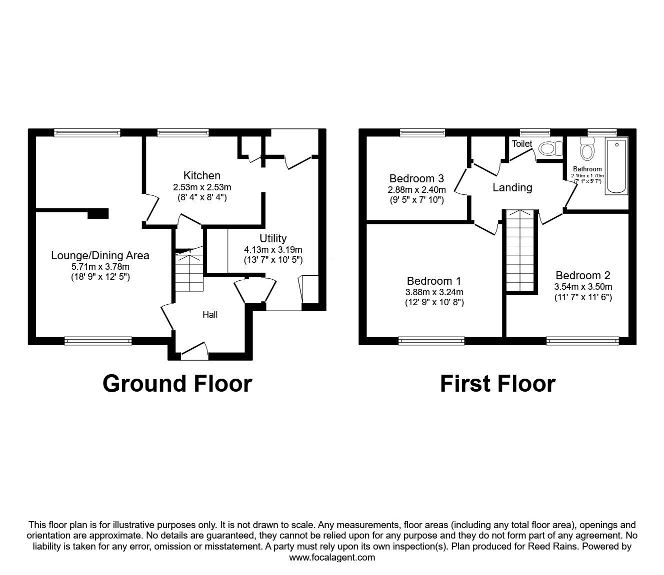 Floorplan of 3 bedroom Mid Terrace House for sale, Ilkeston Walk, Denton, Greater Manchester, M34