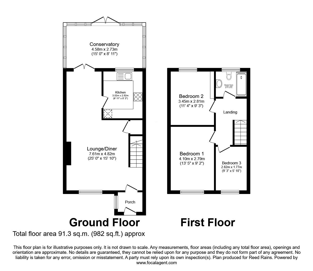 Floorplan of 3 bedroom Mid Terrace House for sale, Jackson Gardens, Denton, Greater Manchester, M34