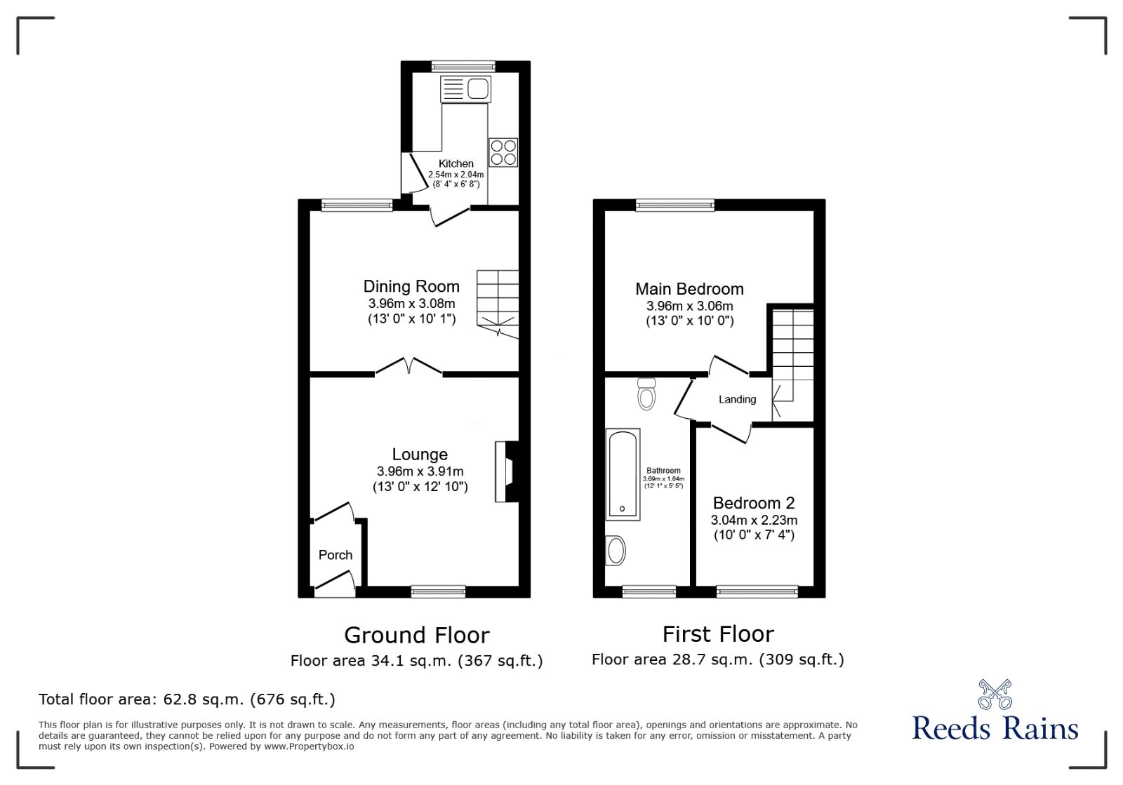 Floorplan of 2 bedroom End Terrace House to rent, Bass Street, Dukinfield, Greater Manchester, SK16