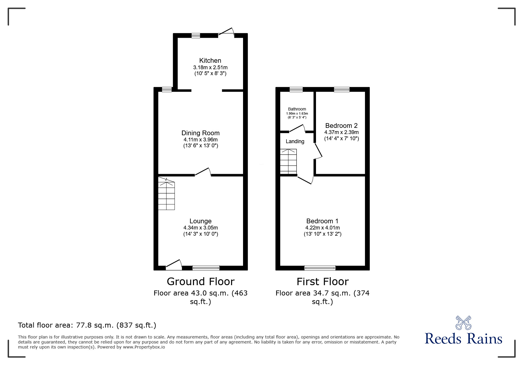 Floorplan of 2 bedroom Mid Terrace House for sale, Townend Street, Hyde, Greater Manchester, SK14