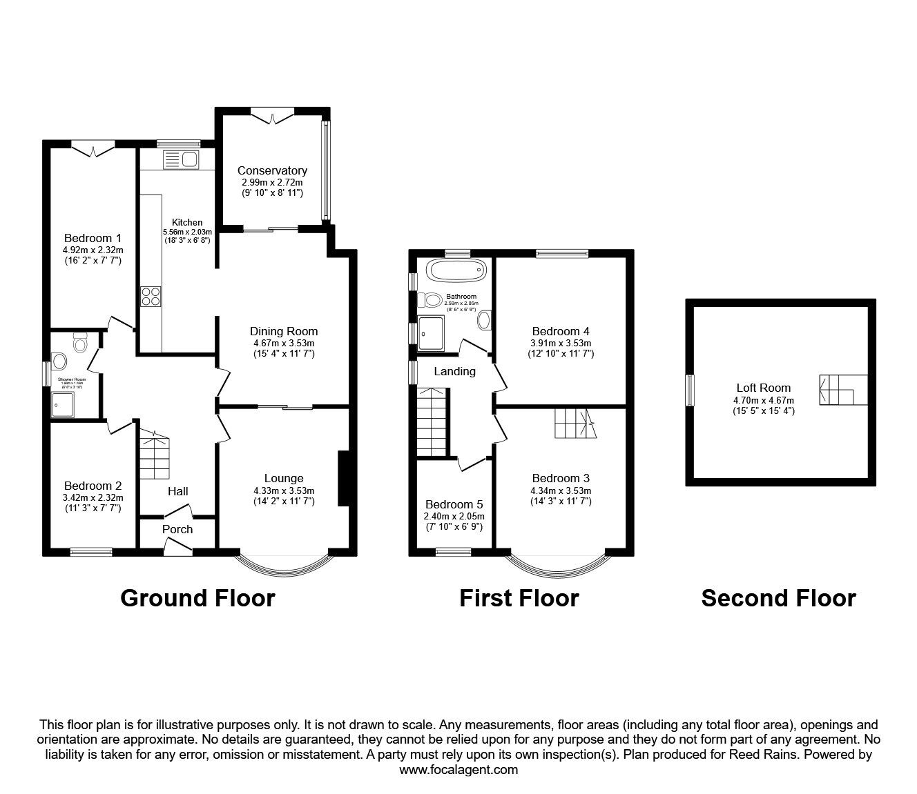 Floorplan of 5 bedroom Semi Detached House for sale, Clarendon Road, Audenshaw, Greater Manchester, M34