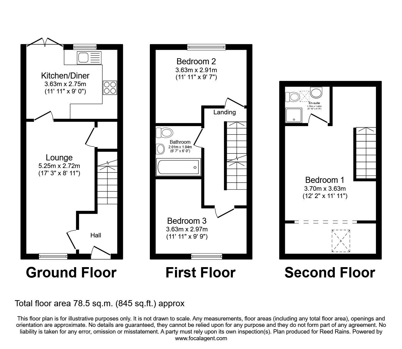 Floorplan of 3 bedroom End Terrace House for sale, Annan Street, Denton, Greater Manchester, M34