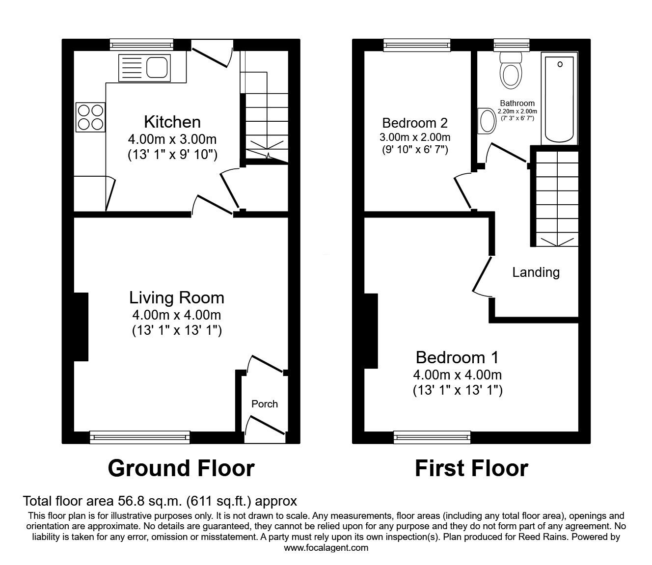Floorplan of 2 bedroom Mid Terrace House for sale, Andrew Street, Hyde, Greater Manchester, SK14